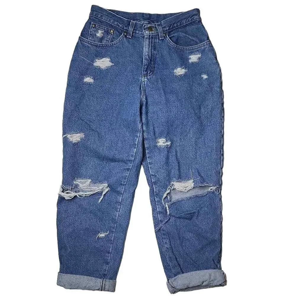 L.L. Bean Distressed Relaxed Fit Denim Jeans